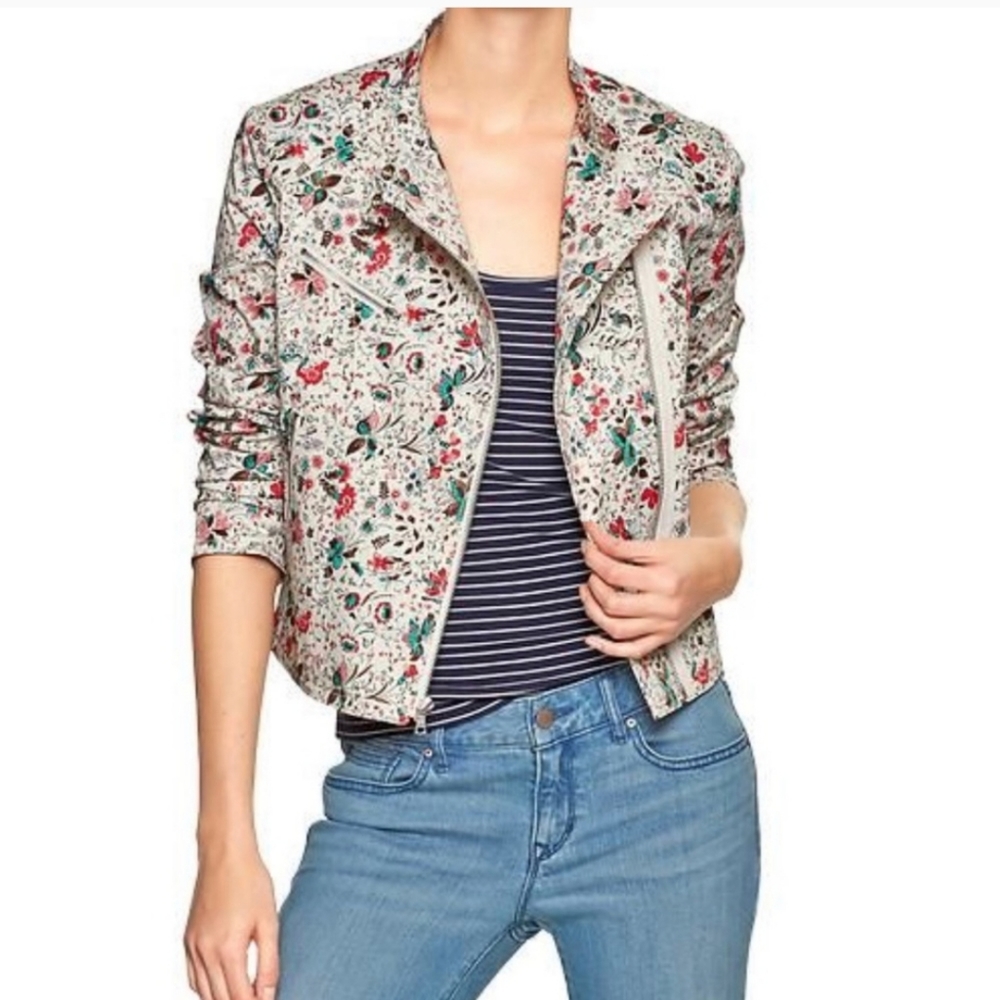 Gap floral moto jacket